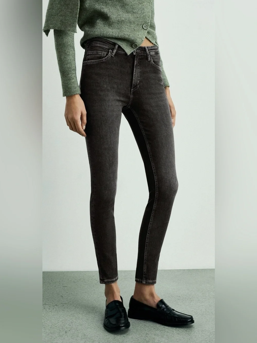 Mango High Rise Stretch straight Jeans